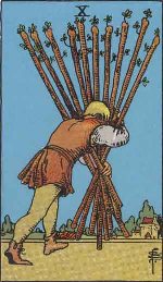 Tarot Card: Ten of Wands